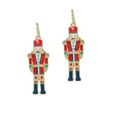 103705, CHRISTMAS NUTCRACKER ENAMEL DANGLE EARRING