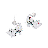 103706, CHRISTMAS CAT ENAMEL DANGLE EARRING