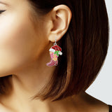 103713, CHRISTMAS WESTERN BOOTS ENAMEL DANGLE EARRING