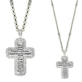 103744, "SERENITY PRAYER" CROSS PENDANT LONG PEARL NECKLACE
