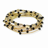 103762, NUGGET ACCENT MULTI LAYERED BEADED STRETCH BRACELET
