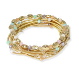 103762, NUGGET ACCENT MULTI LAYERED BEADED STRETCH BRACELET