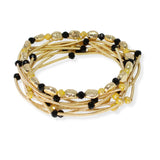 103762, NUGGET ACCENT MULTI LAYERED BEADED STRETCH BRACELET