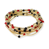 103762, NUGGET ACCENT MULTI LAYERED BEADED STRETCH BRACELET