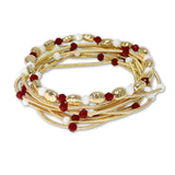 103762, NUGGET ACCENT MULTI LAYERED BEADED STRETCH BRACELET
