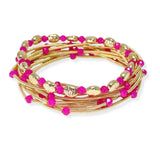 103762, NUGGET ACCENT MULTI LAYERED BEADED STRETCH BRACELET