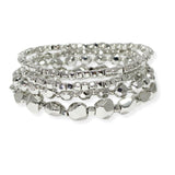 103766, NUGGET MULTI LAYERED BEADED STRETCH BRACELET