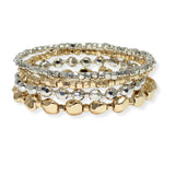 103766, NUGGET MULTI LAYERED BEADED STRETCH BRACELET