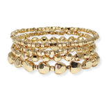 103766, NUGGET MULTI LAYERED BEADED STRETCH BRACELET