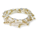 103767, BALL MULTI LAYERED BEADED STRETCH BRACELET