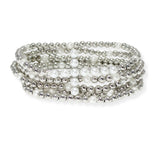 103768, CROSS PEARL MULTI LAYERED BEADED STRETCH BRACELET