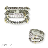 103774, PAVE CUBIC ZIRCONIA ACCENT DESIGNER INSPIRED RING