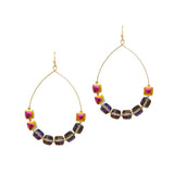 103777, GEOMETRIC GLASS BEADED DANGLE EARRING