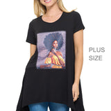 103784, "GOD DESIGNED ME" LADY CRYSTAL EMBELLISHED T-SHIRT TOP