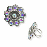 103796, WESTERN FLOWER RHINESTONE CUFF RING