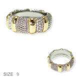 103827, PAVE CUBIC ZIRCONIA ACCENT DESIGNER INSPIRED BAND RING