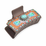 103843, WESTERN LEATHER RECTANGULAR GRANDER HAIR CLAW