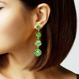 103885, GEOMETRIC RHINESTONE DROP DANGLE EARRING
