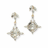 103886, RECTANGLE GEOMETRIC ACCENT RHINESTONE DANGLE EARRING