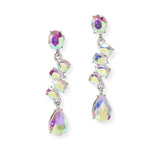 103887, TEARDROP RHINESTONE ACCENT DROP DANGLE EARRING