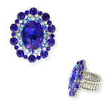 103898, OVAL PEARL & RHINESTONE STRETCH RING