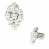 103918, PEARL WITH CRYSTAL RHINESTONE STRETCH RING