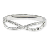103937, INFINITY STAINLESS STEEL OPEN BANGLE BRACELET