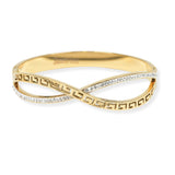 103937, INFINITY STAINLESS STEEL OPEN BANGLE BRACELET