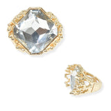 103942, GEOMETRIC RHINESTONE STRETCH RING