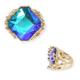 103942, GEOMETRIC RHINESTONE STRETCH RING