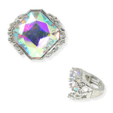 103942, GEOMETRIC RHINESTONE STRETCH RING