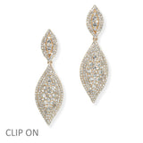 103951, MARQUISE CRYSTAL RHINESTONE DANGLE CLIP ON EARRING