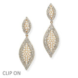 103951, MARQUISE CRYSTAL RHINESTONE DANGLE CLIP ON EARRING