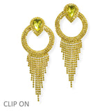 103952, DOOR KNOCKER CRYSTAL RHINESTONE CLIP ON EARRING