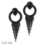 103952, DOOR KNOCKER CRYSTAL RHINESTONE CLIP ON EARRING