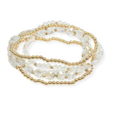 103997, CRYSTAL MULTI LAYERED BEADED STRETCH BRACELET