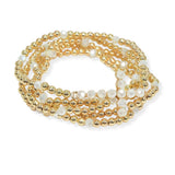 103998, CROSS ACCENT MULTI LAYERED BEADED STRETCH BRACELET