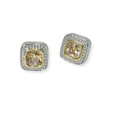 104001, GEOMETRIC CUBIC ZIRCONIA DESIGNER INSPIRED STUD EARRING