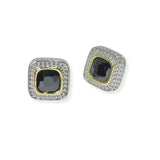 104001, GEOMETRIC CUBIC ZIRCONIA DESIGNER INSPIRED STUD EARRING