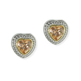 104002, HEART CUBIC ZIRCONIA DESIGNER INSPIRED STUD EARRING