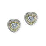104002, HEART CUBIC ZIRCONIA DESIGNER INSPIRED STUD EARRING