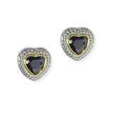 104002, HEART CUBIC ZIRCONIA DESIGNER INSPIRED STUD EARRING