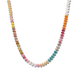 104023, MIXED GEMSTONE RONDELLE BEAD BLOCK NECKLACE
