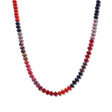 104023, MIXED GEMSTONE RONDELLE BEAD BLOCK NECKLACE