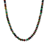 104023, MIXED GEMSTONE RONDELLE BEAD BLOCK NECKLACE