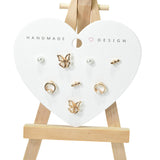104067, BUTTERFLY MULTI STUD EARRING SET