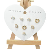 104068, HEART MULTI STUD EARRING SET