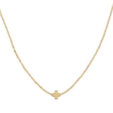 104069, DAINTY CROSS ACCENT BEADED NECKLACE