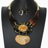 104075, GEOMETRIC GLITTER CELLULOID ACETATE NECKLACE