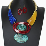 104075, GEOMETRIC GLITTER CELLULOID ACETATE NECKLACE
